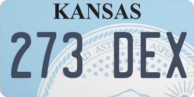 KS license plate 273DEX