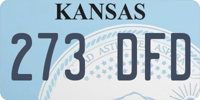 KS license plate 273DFD