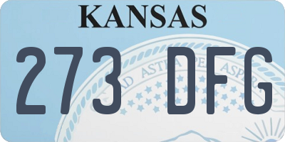 KS license plate 273DFG