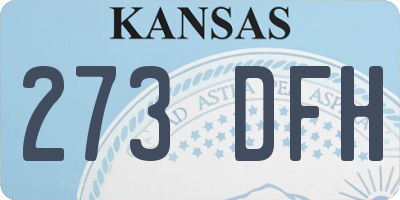 KS license plate 273DFH