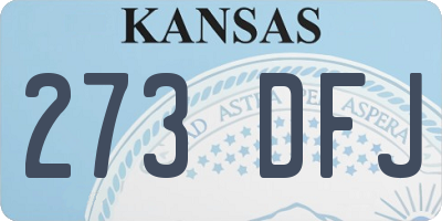 KS license plate 273DFJ