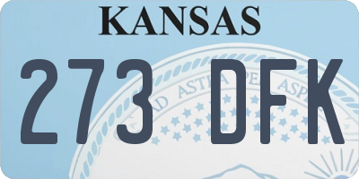 KS license plate 273DFK