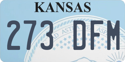 KS license plate 273DFM