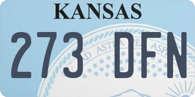 KS license plate 273DFN