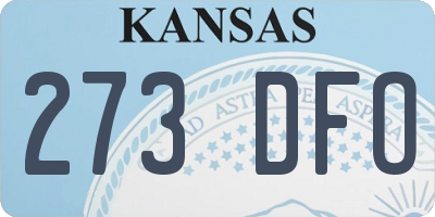 KS license plate 273DFO