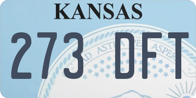 KS license plate 273DFT