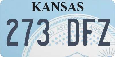 KS license plate 273DFZ