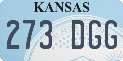 KS license plate 273DGG