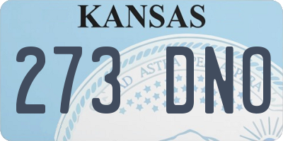KS license plate 273DNO