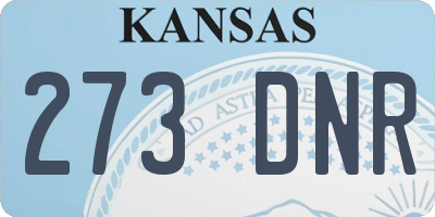 KS license plate 273DNR
