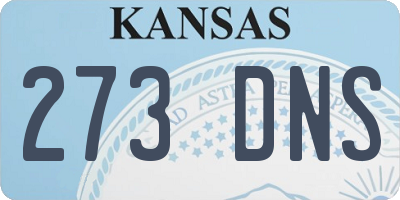 KS license plate 273DNS