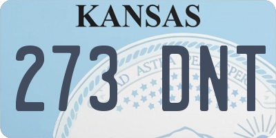 KS license plate 273DNT