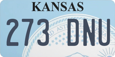 KS license plate 273DNU