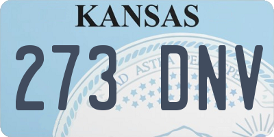 KS license plate 273DNV