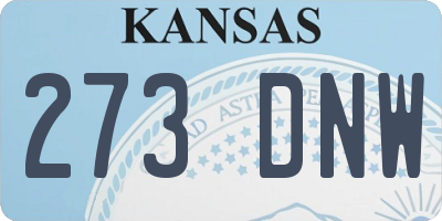 KS license plate 273DNW