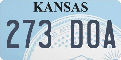 KS license plate 273DOA