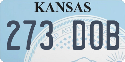 KS license plate 273DOB