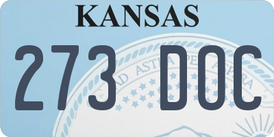 KS license plate 273DOC