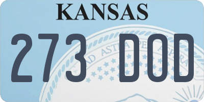 KS license plate 273DOD