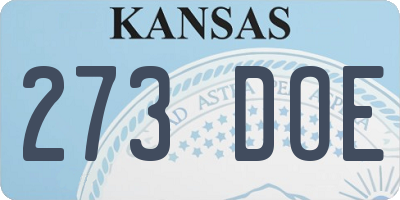 KS license plate 273DOE