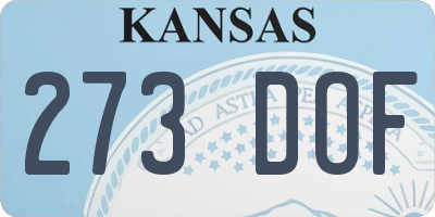 KS license plate 273DOF