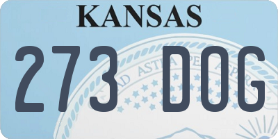 KS license plate 273DOG