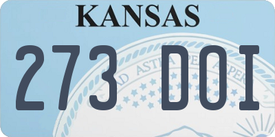 KS license plate 273DOI