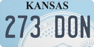 KS license plate 273DON