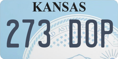 KS license plate 273DOP