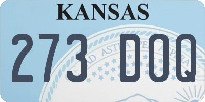 KS license plate 273DOQ