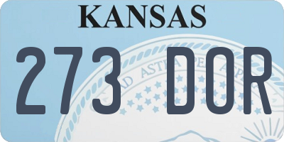 KS license plate 273DOR