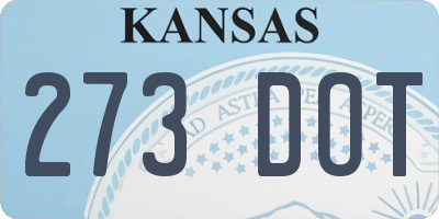 KS license plate 273DOT