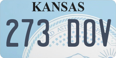 KS license plate 273DOV