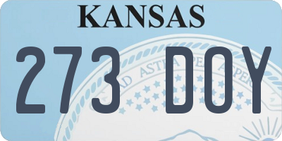 KS license plate 273DOY