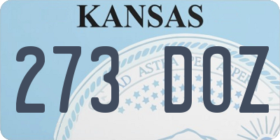 KS license plate 273DOZ