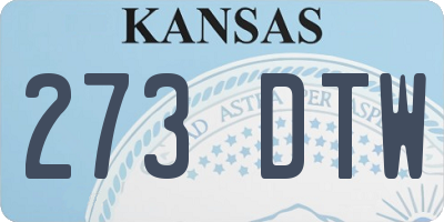 KS license plate 273DTW