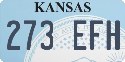 KS license plate 273EFH