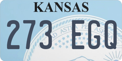 KS license plate 273EGQ