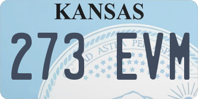 KS license plate 273EVM