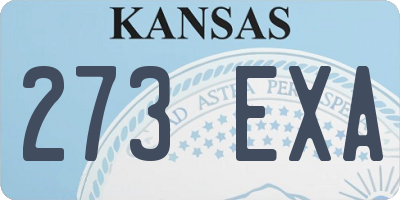 KS license plate 273EXA