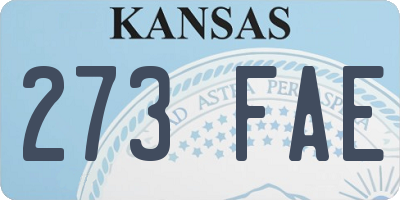 KS license plate 273FAE