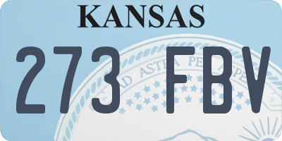 KS license plate 273FBV