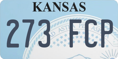 KS license plate 273FCP