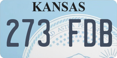 KS license plate 273FDB