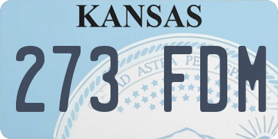 KS license plate 273FDM