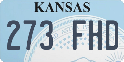 KS license plate 273FHD