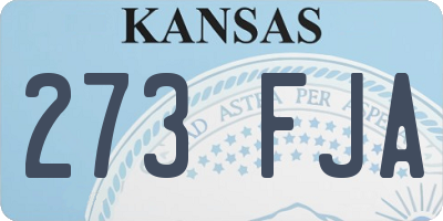 KS license plate 273FJA