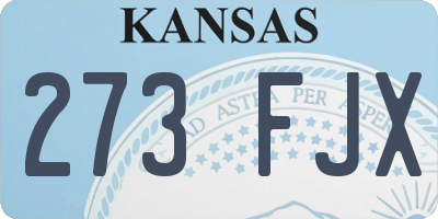KS license plate 273FJX