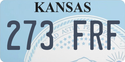 KS license plate 273FRF