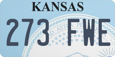 KS license plate 273FWE